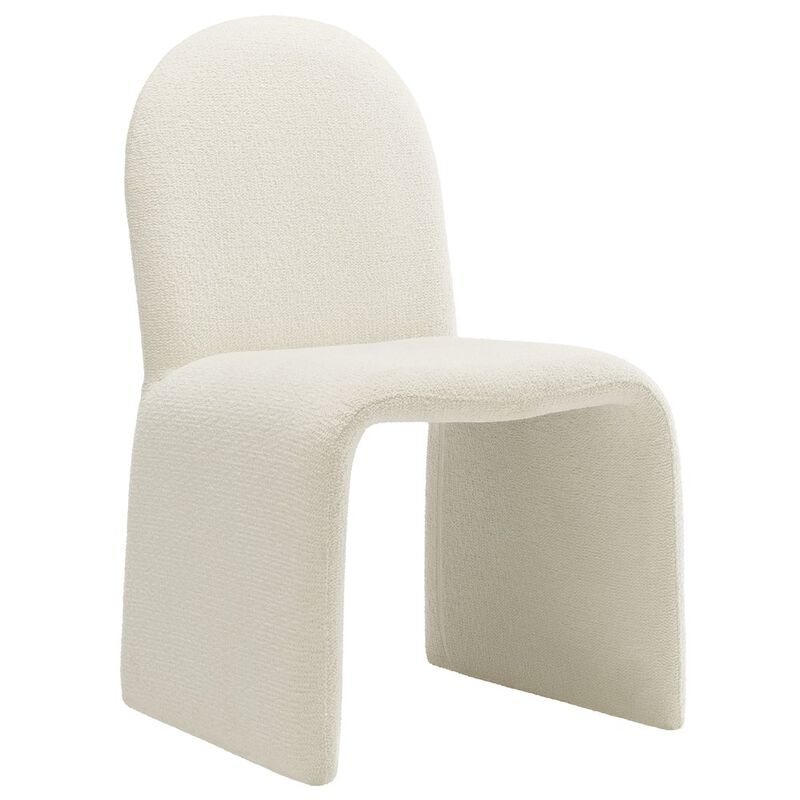 Junia Boucle Upholstered Arch Armless Dining Chair image number 0