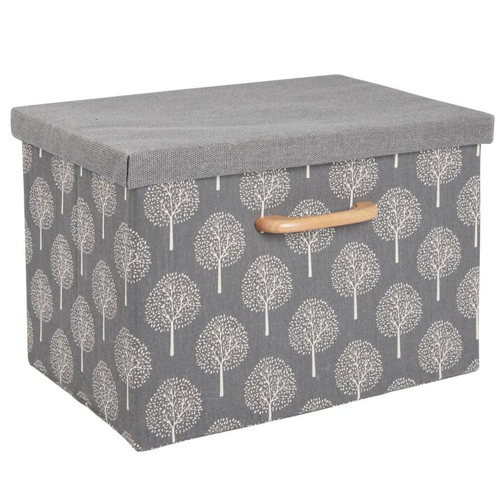 mDesign Soft Textured Fabric Home Storage Organizer Box, 2 Pack - Gray/Cream