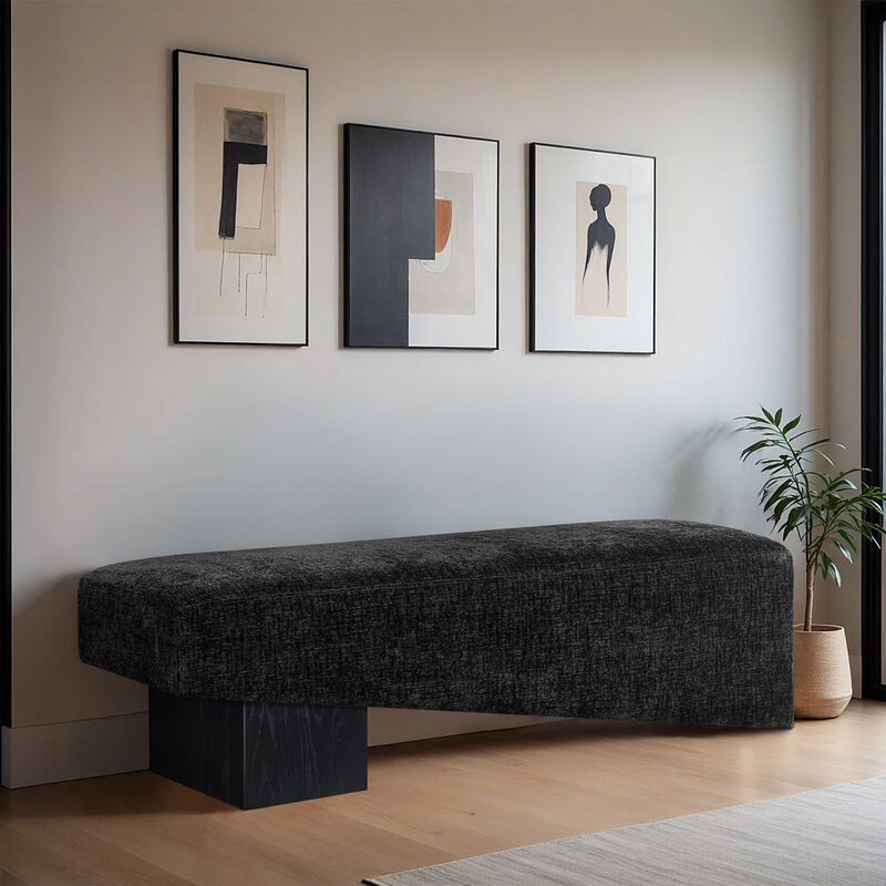 Meridian Furniture Alora Black Fabric Bench