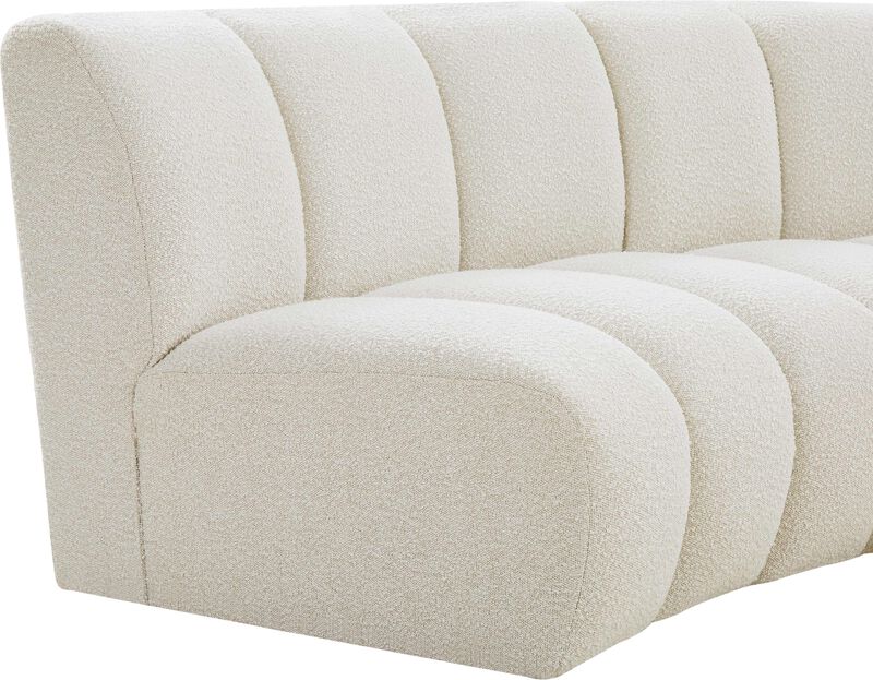 Meridian Furniture Infinity Cream Boucle Fabric 5pc. Modular Sectional image number 9