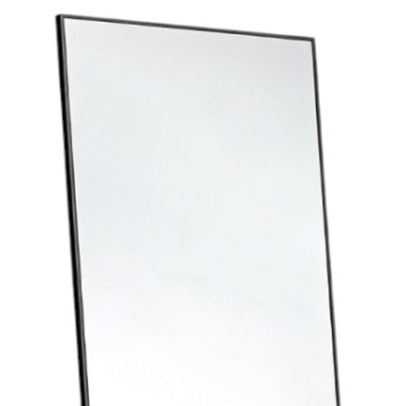 HomeRoots 55" Black Aluminum Wall Mount Leaning Or Freestanding Framed Full Length Mirror image number 3
