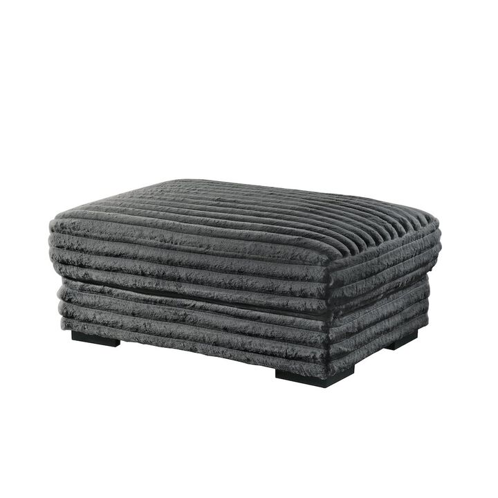 New Classic Furniture Embrace 41 Fabric Ottoman, Charcoal Gray