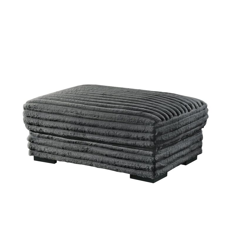 New Classic Furniture Embrace 41 Fabric Ottoman, Charcoal Gray