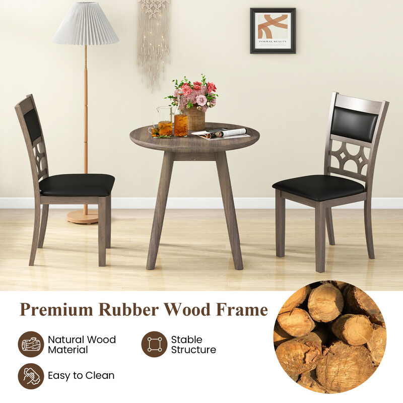 Upholstered Dining Chair Set of 2 with Padded Backrest and Seat