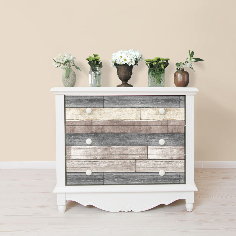 Emory Multicolor Reclaimed Wood Plank Peel & Stick Wallpaper image number 3
