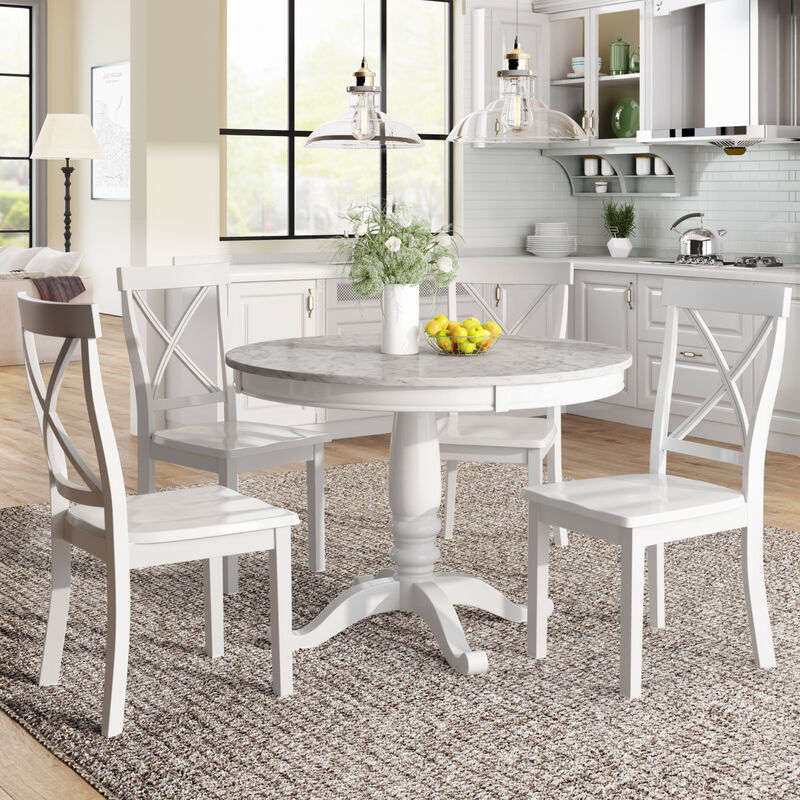 Streamdale 5-Piece Solid Wood Dining Set for 4