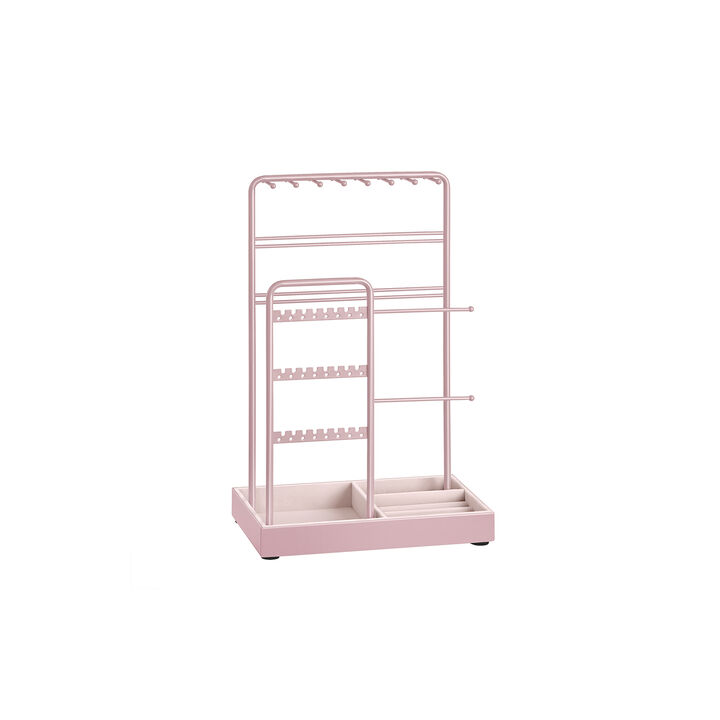 Jewelry Stand Organizer with Metal Frame – Soft Velvet Tray for Storing Earrings, Bangles & Everyday Items