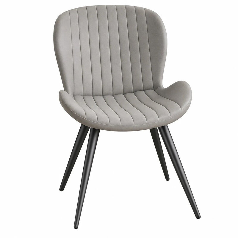 Modern Ribbed Upholstered Dining Chair Set of 4 image number 0