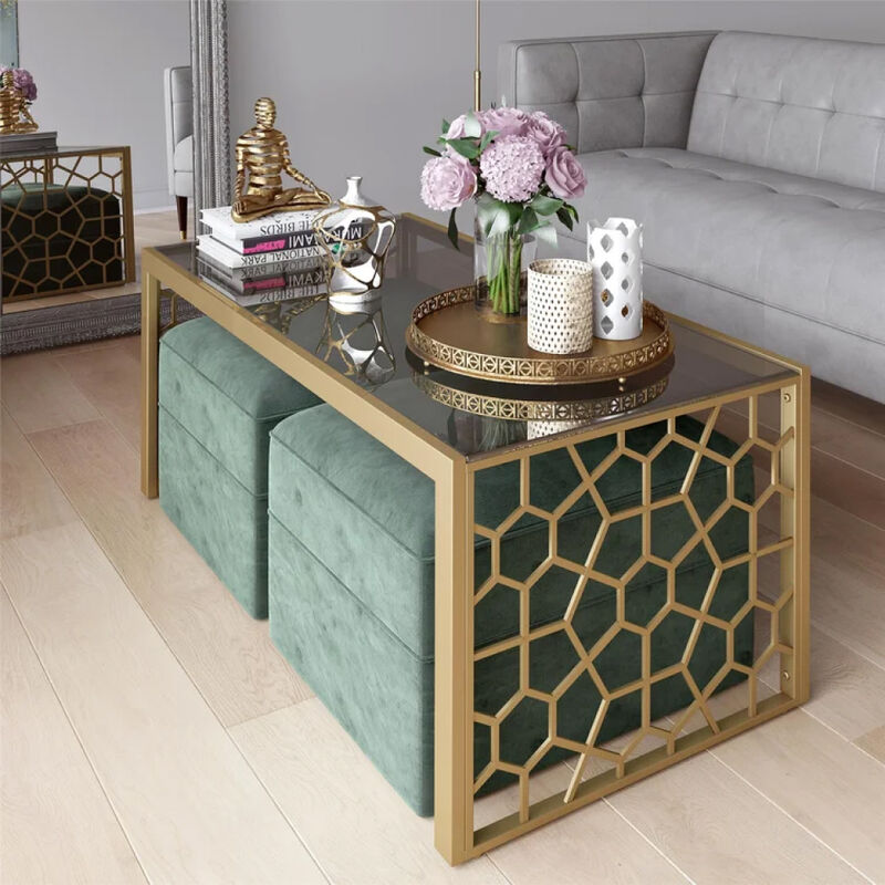 Juliette Glass Top Coffee Table, Tempered Glass