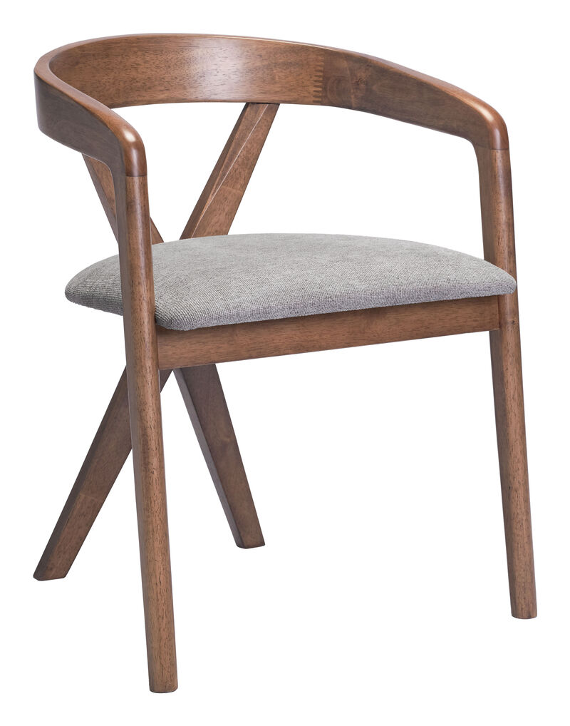 Cairo Dining Chair Dove Gray & Walnut image number 1