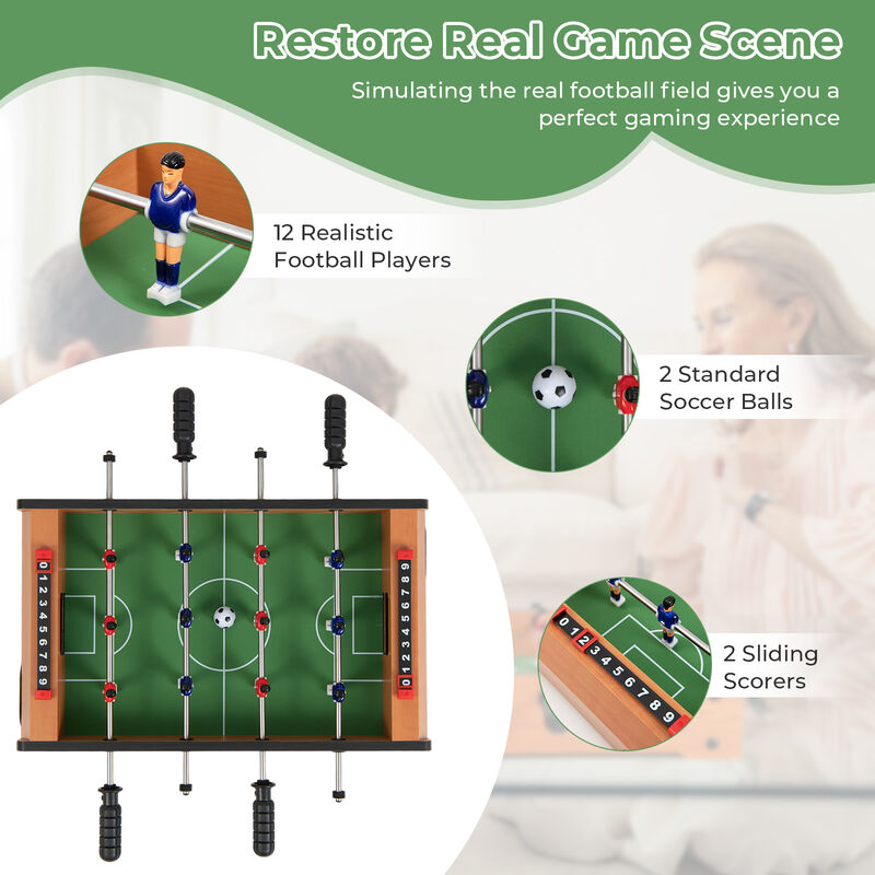 Competition Soccer Foosball Table for Indoor Home Game Room and Recreation-Light Brown image number 4