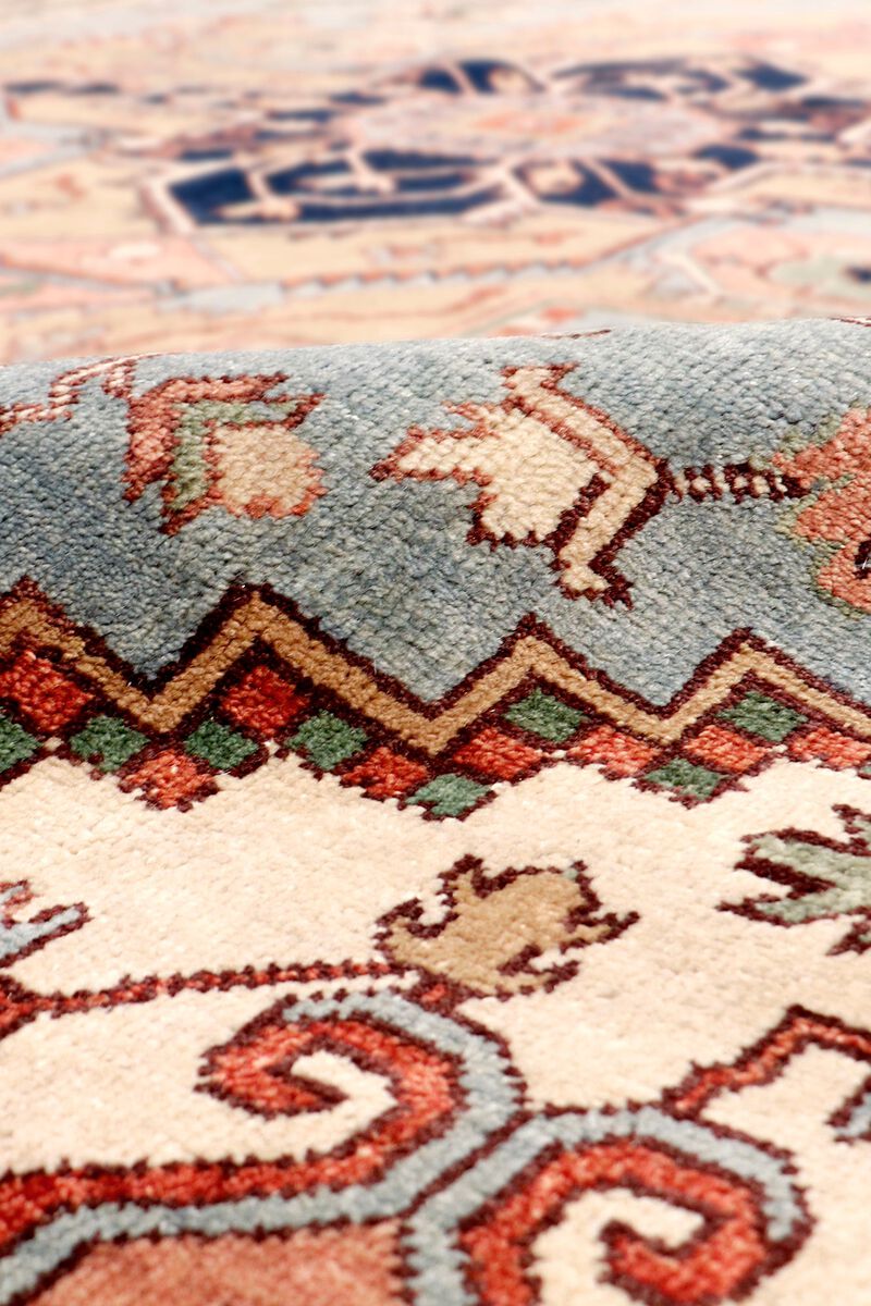 Pasargad Home Serapi Hand-Knotted L. Blue Wool Area Rug