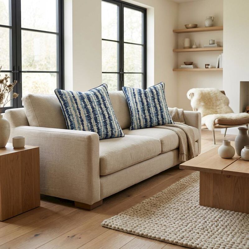 Michael Amini Blue My Mind Antigua 21" Square Pillow Set of 2 - Navy image number 1