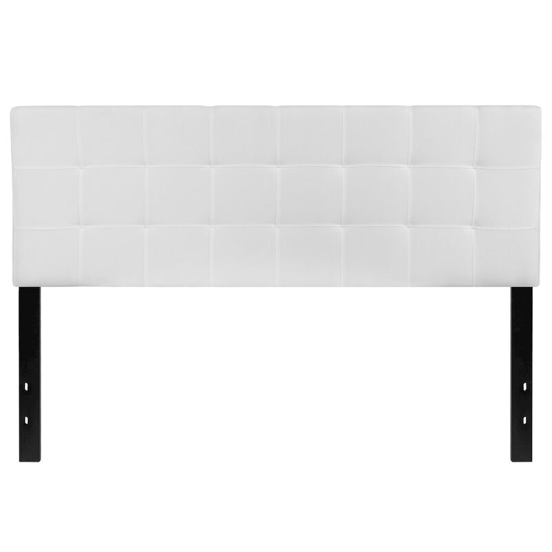 Flash Furniture Tufted Upholstered Queen Size Headboard in White Fabric image number 4