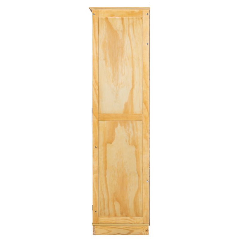 Merax Freestanding Kitchen Storage Cabinet Display Cabinet with Glass Doors