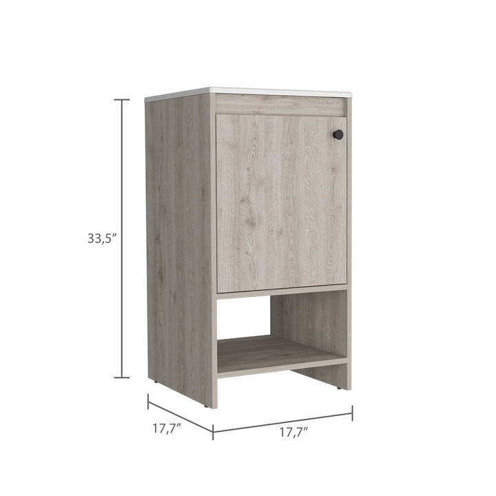 Westbury 1-Shelf Freestanding Vanity Cabinet Light Gray