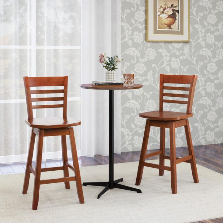 Hivvago Counter Height Barstools Set of 2 with Footrest for Kitchen Island Bar