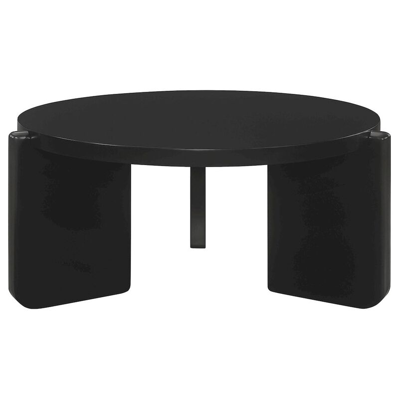 Plethoria Home Black Round Coffee Table