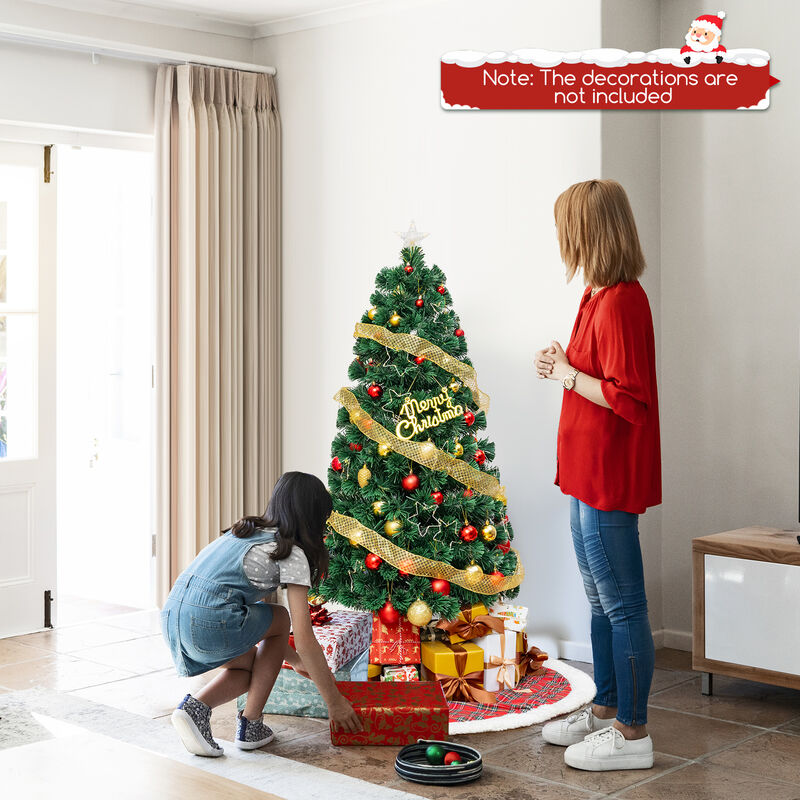 Pre-Lit Artificial Xmas Tree with Top Star and Branch Tips