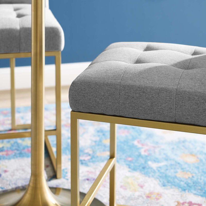 Privy Gold Stainless Steel Upholstered Fabric Counter Stool image number 6