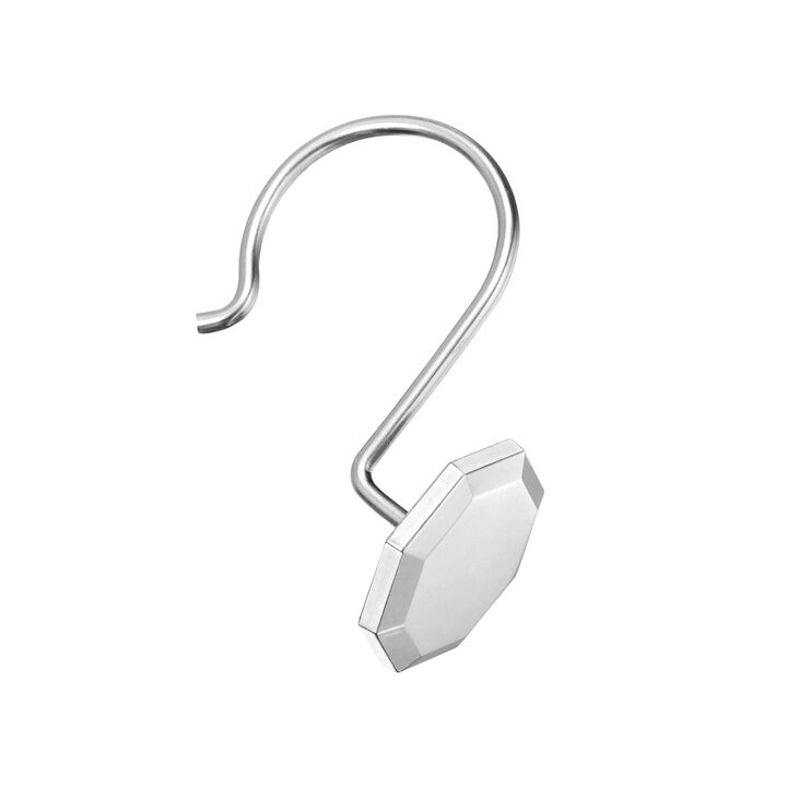 Utopia Alley Rust-Proof Zinc Shower Curtain Hooks with Octagon-Shaped end, Shower Hooks Hangers for Bathroom, Kitchen Utensils, Curtains, Clothing, Towels etc - Set of 12