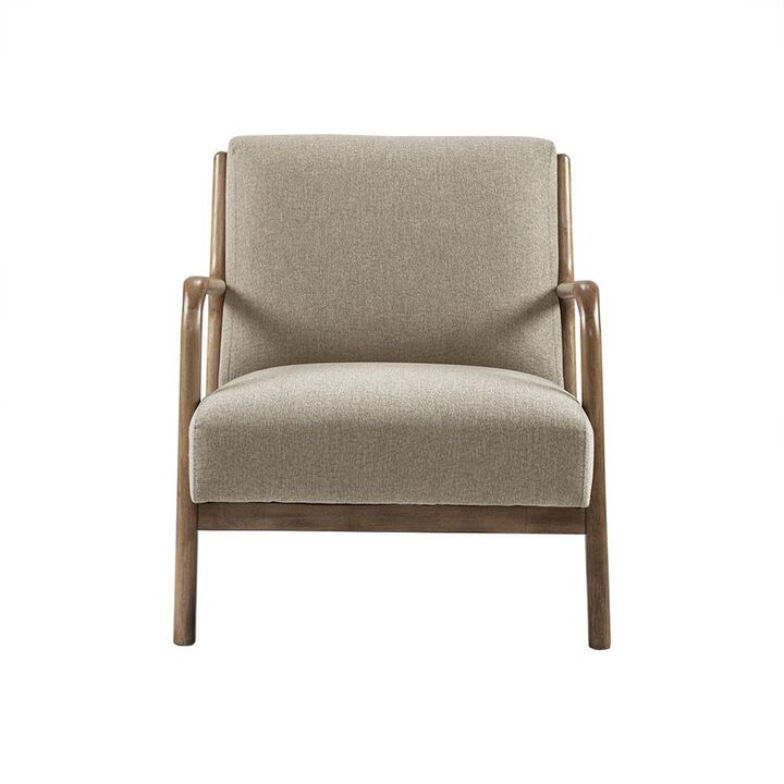 Starlight Canyon Home Gray Accent Chair with Rubber Solid Wood Frame for Living Room or Bedroom