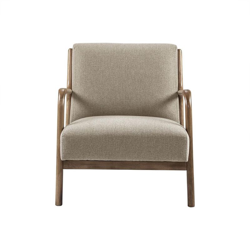 Starlight Canyon Home Gray Accent Chair with Rubber Solid Wood Frame for Living Room or Bedroom