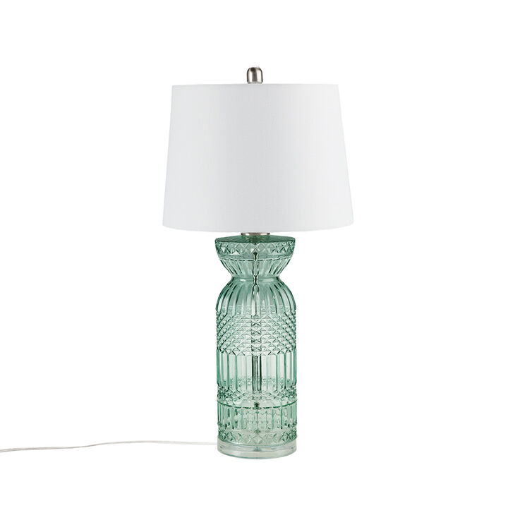 Gracie Mills Dina Luminous Texture Glass and Acrylic Base Table Lamp