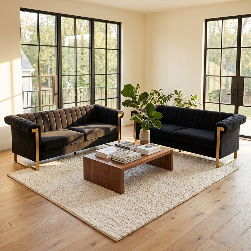 Satwud Luxury Velvet Sofa Set image number 1