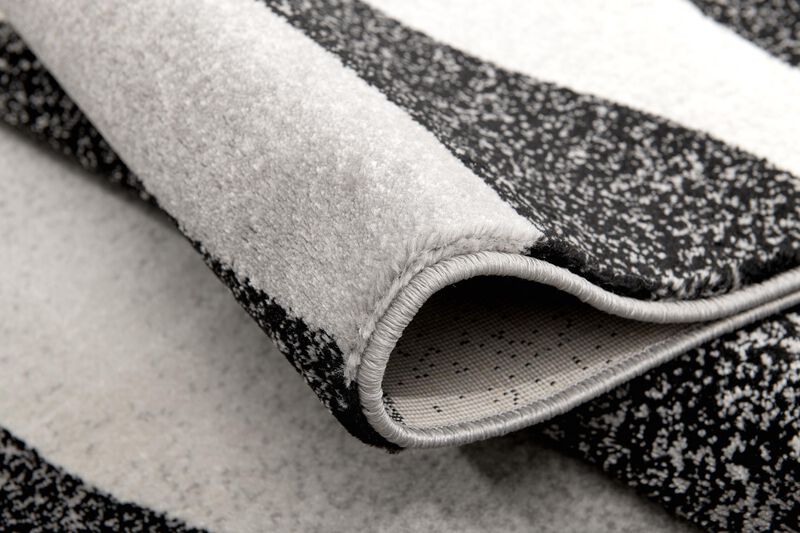 Rug Branch Mizuho Contemporary Abstract Wave Black Grey Indoor Doormat Rug