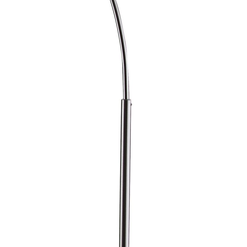 Floor Lamp with Pendant Drum Shade and Arched Arm, Black-Benzara