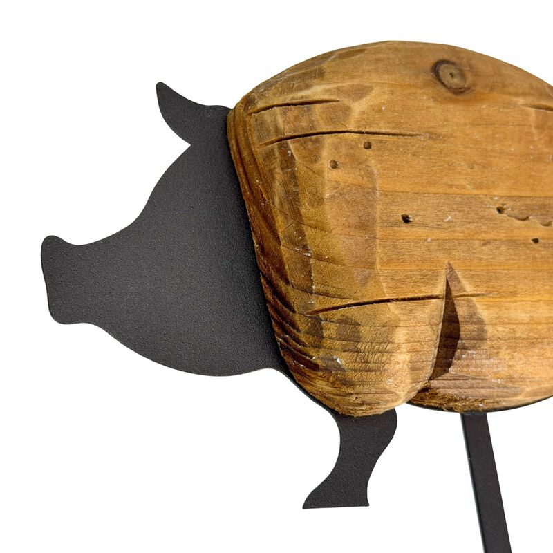 Farm Animal Wall Hooks Set Of 3 Wood Metal Farmhouse 7 In Brown Black image number 3