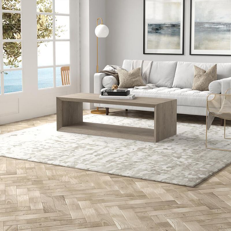 Hudson&Canal Osmond 58 Wide Rectangular Coffee Table in Antiqued Gray Oak