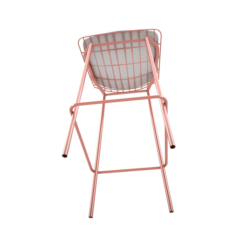 Madeline Pink and White Bar Stool
