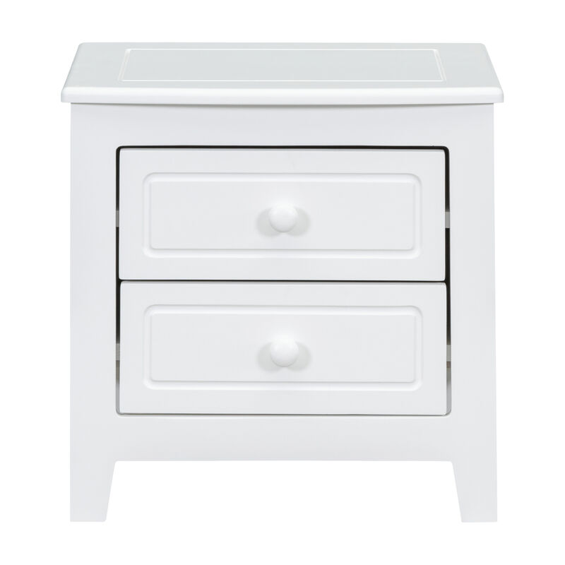 Mid-Century Retro 2-Drawer Nightstand Bedside Table image number 5