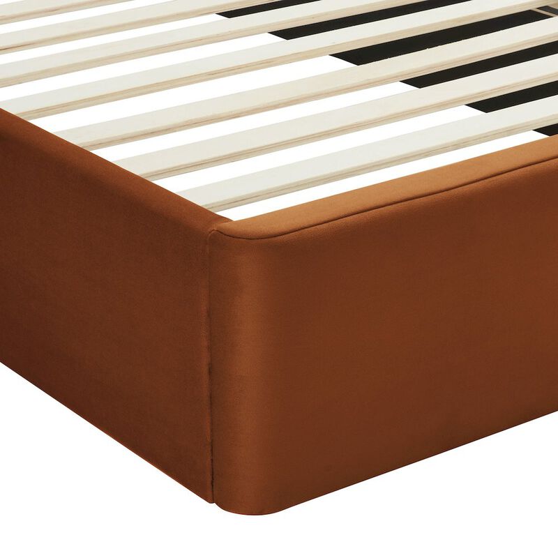 Solana Arched Performance Velvet Twin Platform Bed image number 8
