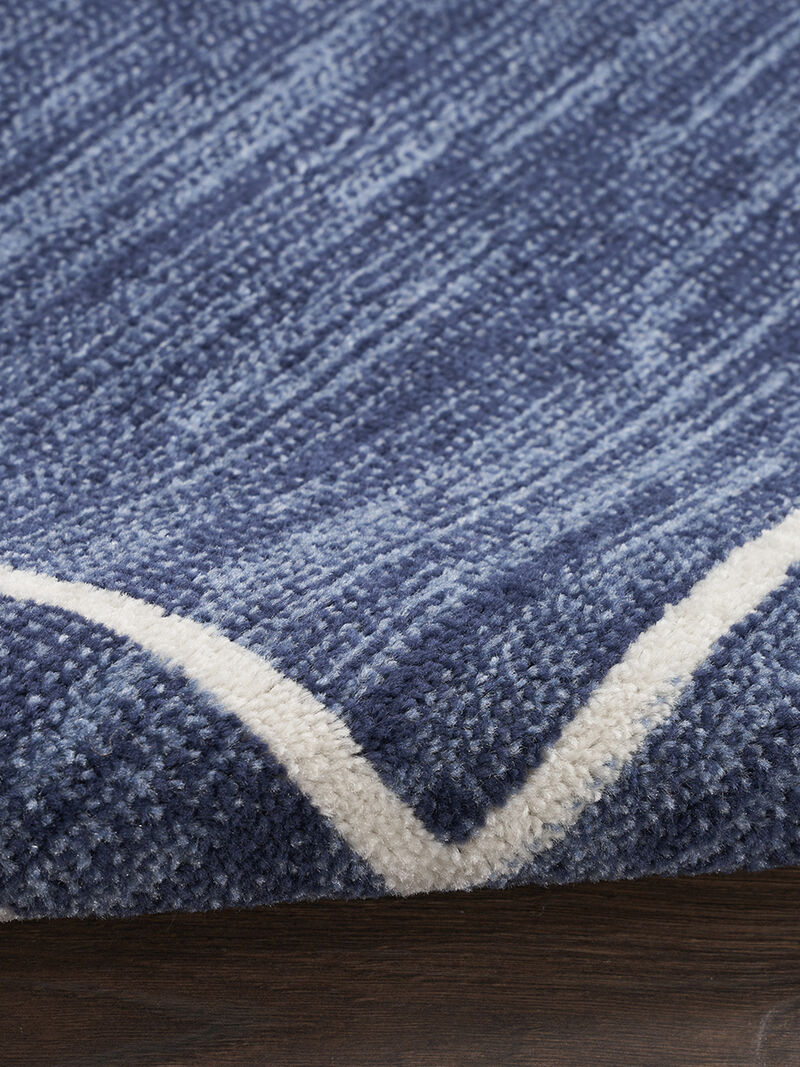 Nourison Essentials NRE02 Navy/Ivory 2' x 6' Rug image number 6