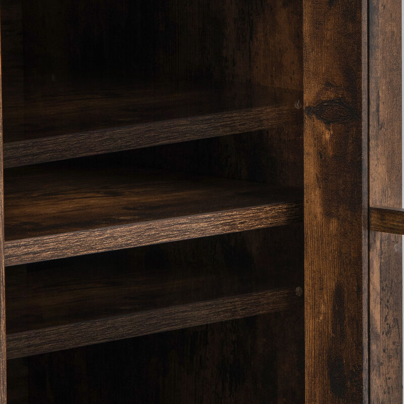 Fireplace TV Stand for TVs with Side Cabinets and Remote Control