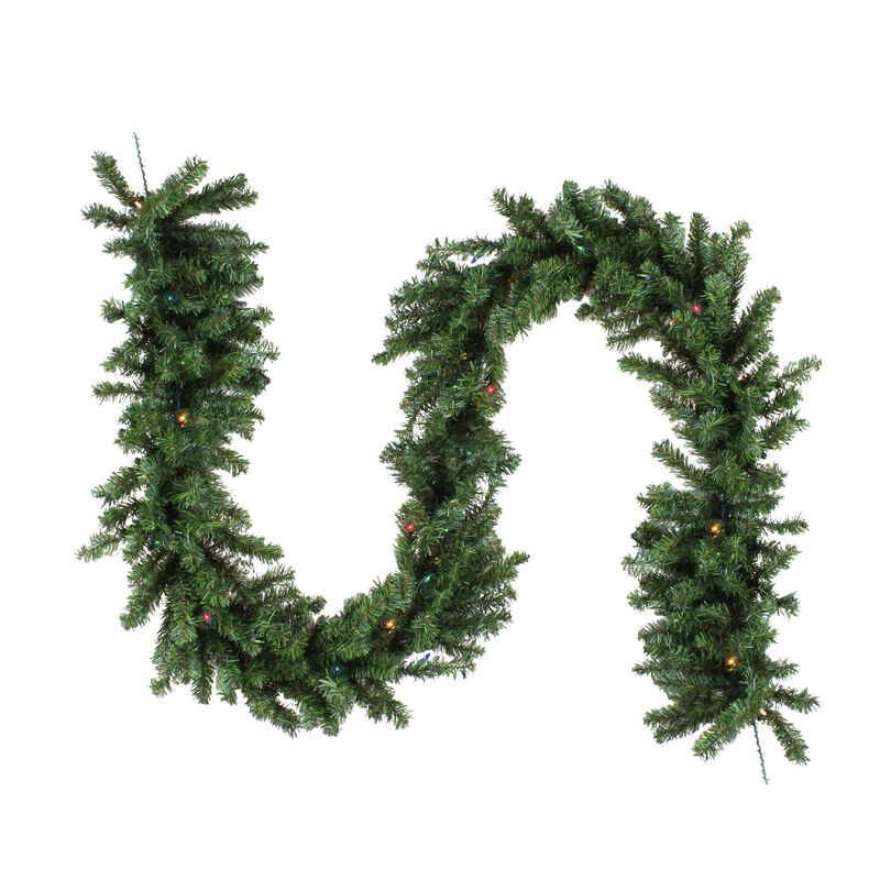 9' x 14" Pre-Lit Canadian Pine Artificial Christmas Garland  Multi Lights image number 1
