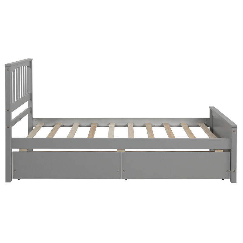 Whisen Elegant Design Twin Size Platform Bed with Two Drawers