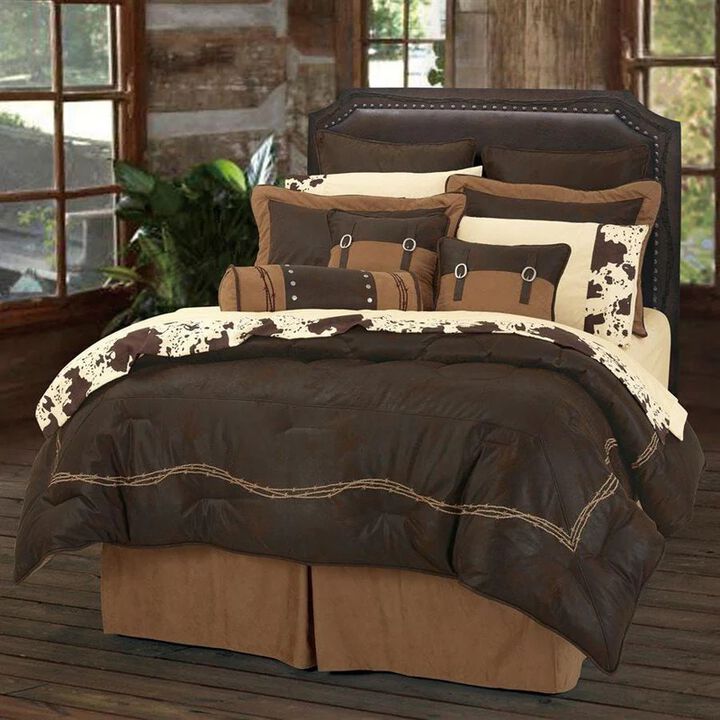Barbwire 7-Piece King Chocolate Comforter Set