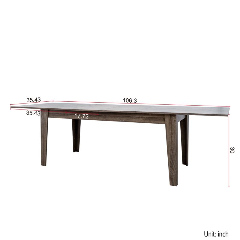 Clihome Dining Table,106.3 In Large Extendable Kitchen Table