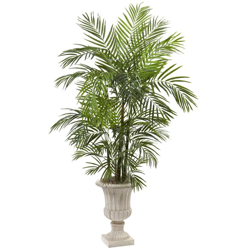 Nearly Natural 6-ft Areca Palm Tree in Urn UV Resistant (Indoor/Outdoor)