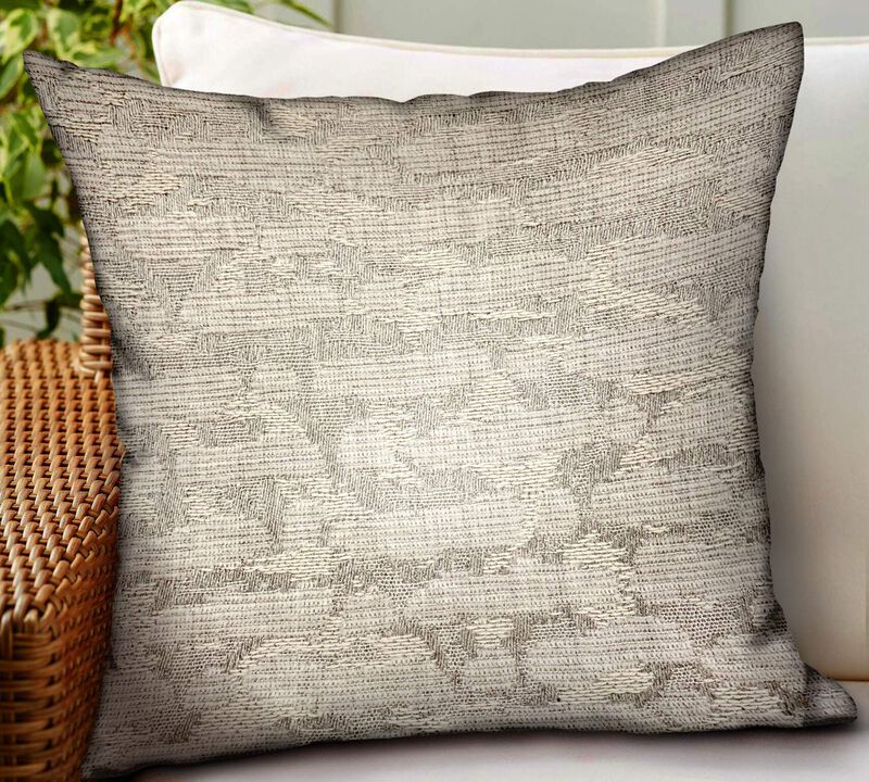 Plutus Brands Silvered Rivulet Silver Solid Luxury Outdoor/Indoor Throw Pillow image number 1