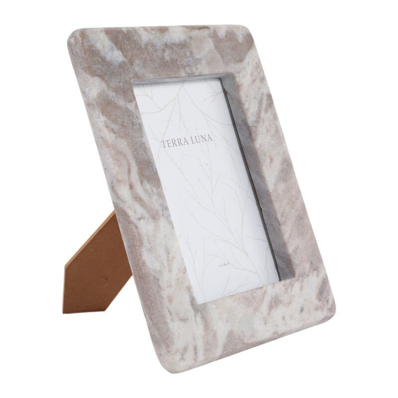 4x6" Curved Edge Marble Frame, Tan image number 1