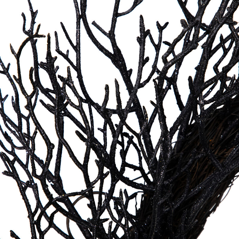 Black Twig Artificial Halloween Wreath  24-Inch  Unlit image number 5