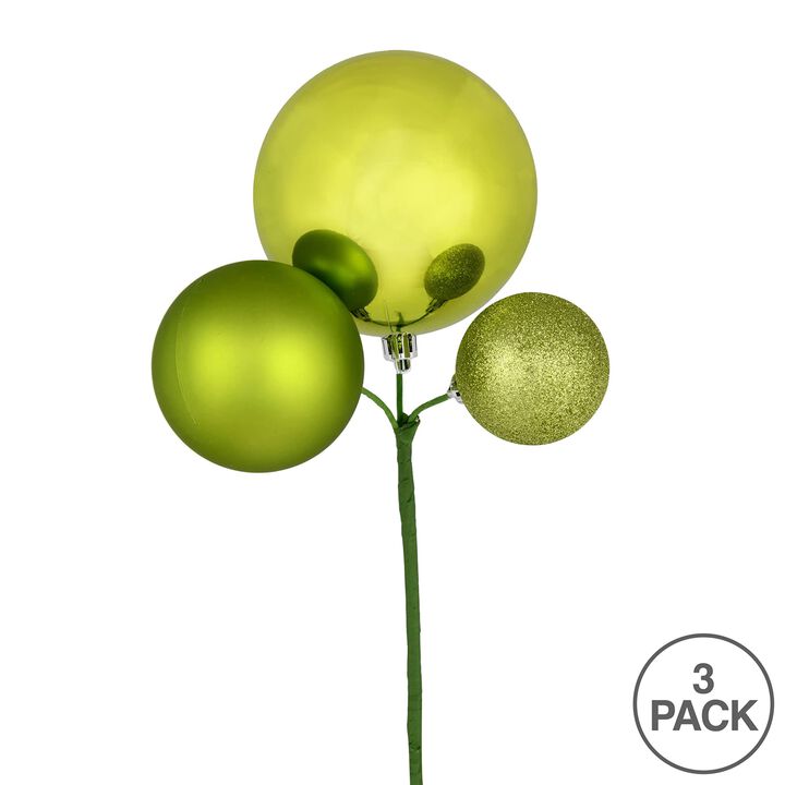 18" Lime Ornament Pick 3/Bg