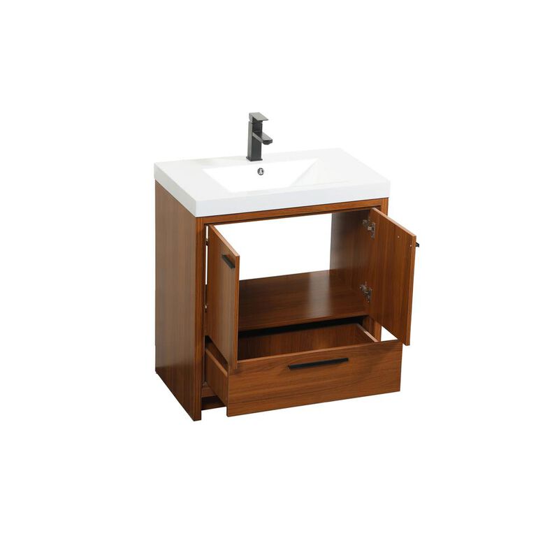Elegant Kitchen and Bath 30 inch Single bathroom vanity in Teak