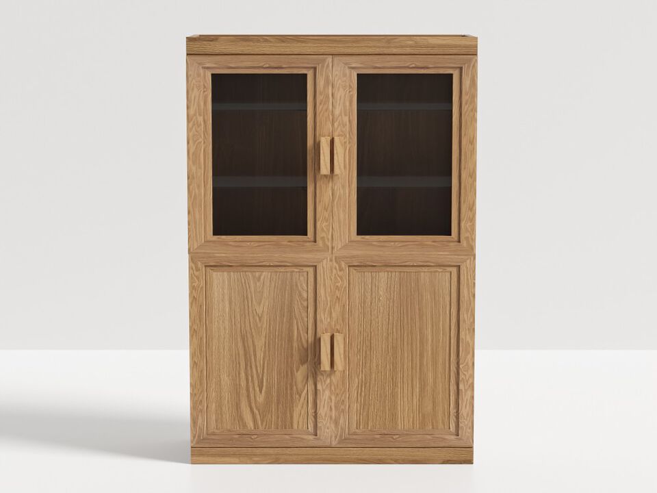 Modern Minimalist Wood Grain Decorative Storage Cabinet Combination Cabinet with 6-Story Shelves