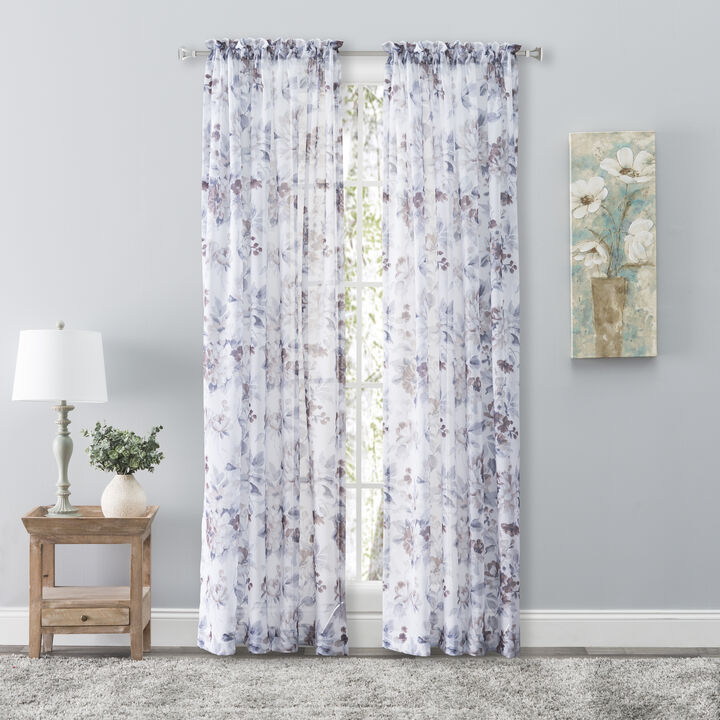 Ricardo® Whimsical Semi-Sheer Floral Rod Pocket Curtain Panel
